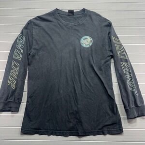 Santa Cruz Skateboards Long Sleeve T Shirt Black Men's large Graphic Tee